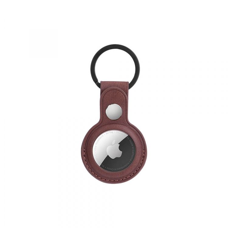 Onsala Airtag Holder Brown with Keyring Onsala Airtag Holder Brown with Keyring