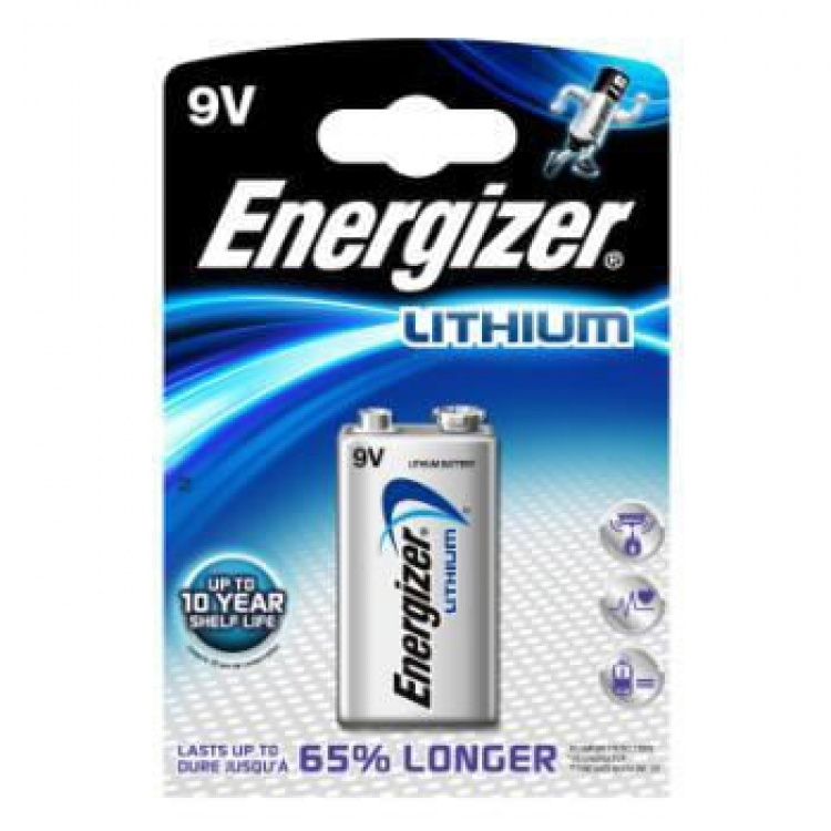 Energizer Universal 9V Battery Ultimate 6LR61, Lithium, Silver