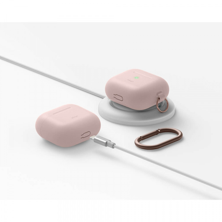 Elago AirPod 3 Hang Silicon Case Sand Pink Elago AirPod 3 Hang Silicon Case Sand Pink