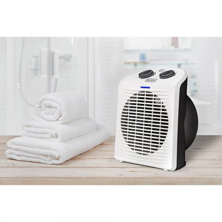 BLACK+DECKER Fan Heater 2000W IP21 White BLACK+DECKER Fan Heater 2000W IP21 White