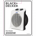 BLACK+DECKER Fan Heater 2000W IP21 White BLACK+DECKER Fan Heater 2000W IP21 White
