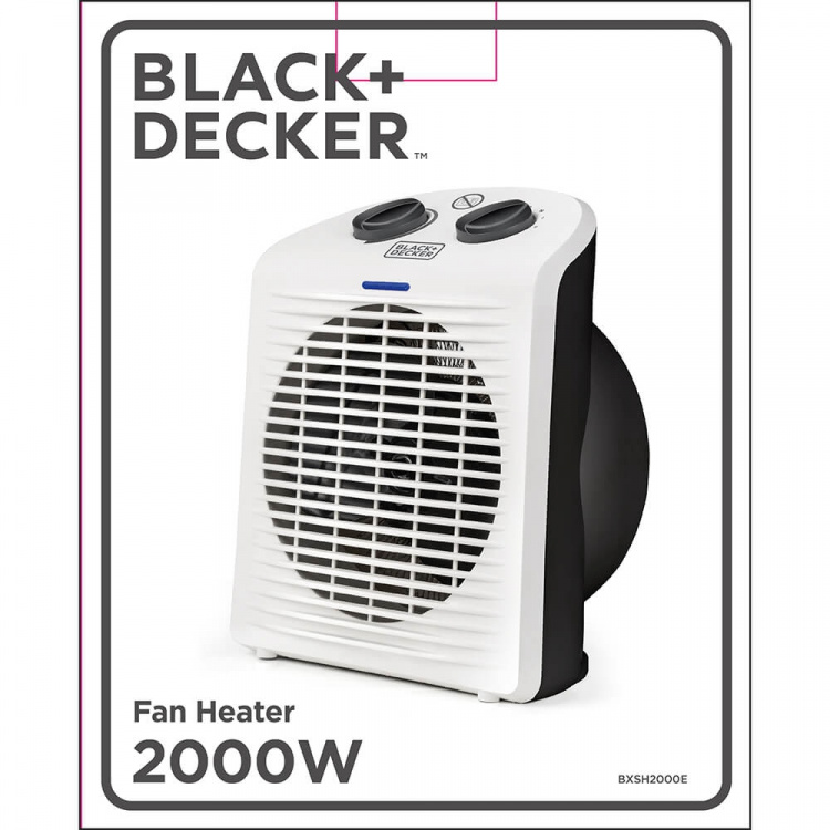 BLACK+DECKER Fan Heater 2000W IP21 White BLACK+DECKER Fan Heater 2000W IP21 White