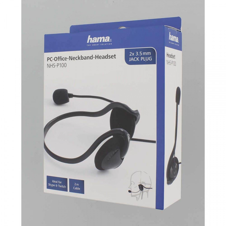 Hama PC Office Headset NHS-P100 Stereo Neckband Black Hama PC Office Headset NHS-P100 Stereo Neckband Black