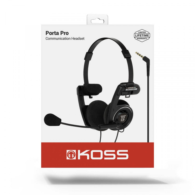 Koss Headphones PortaPro Communication Headset On-Ear Mic Black