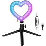 Ring light Hjärtform RGB med b