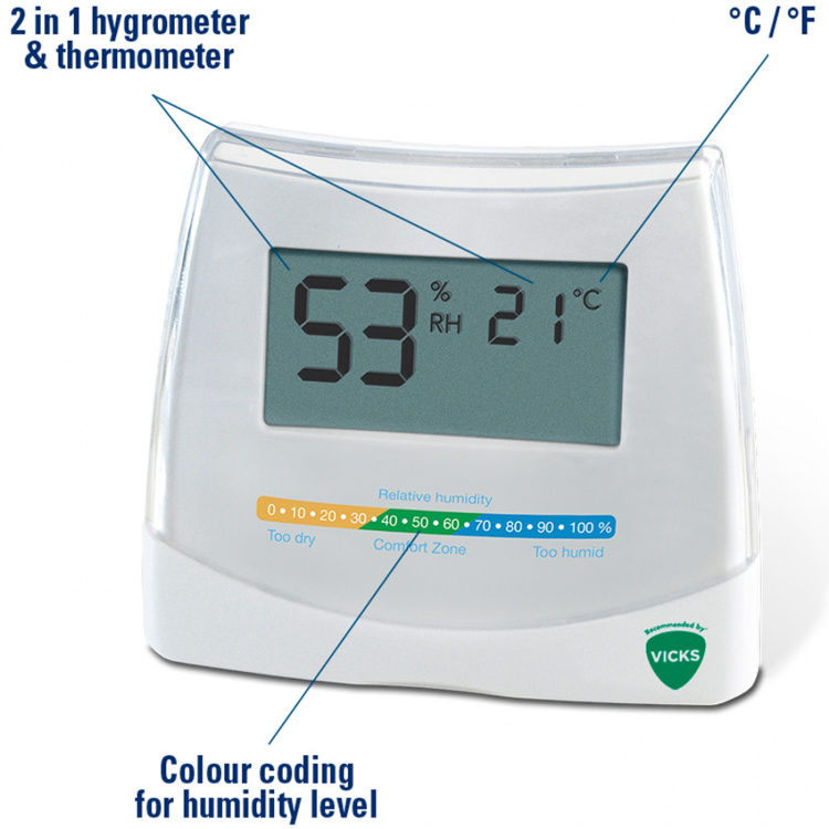 Vicks 2 in 1 Hygrometer & Thermometer V70