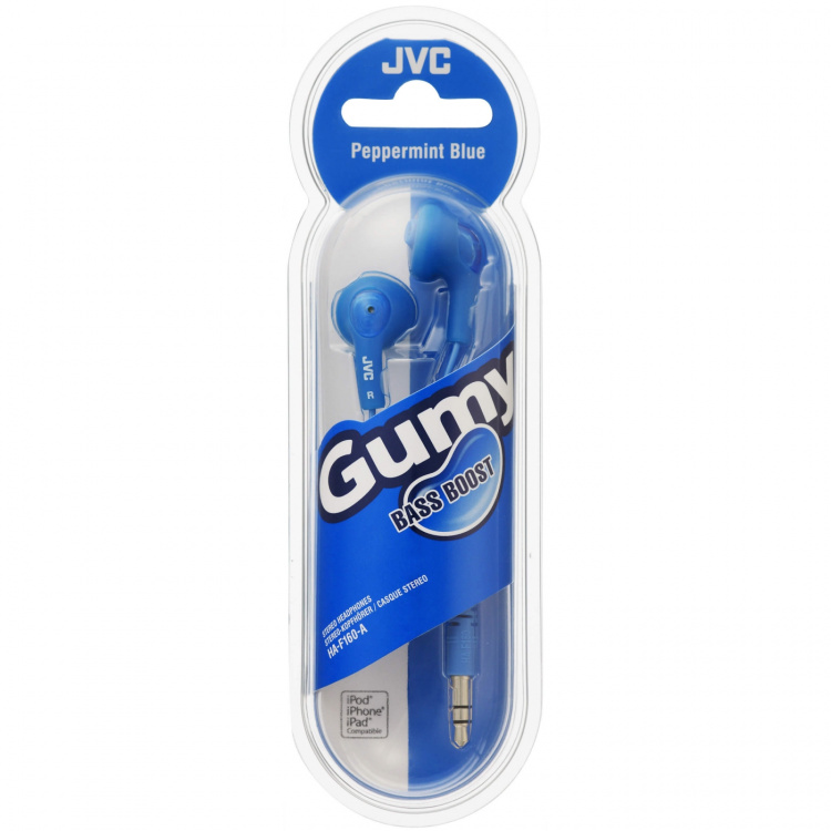 JVC Gumy Bass-Boost in-ear earbud headphones Peppermint Blue JVC Gumy Bass-Boost in-ear earbud headphones Peppermint Blue