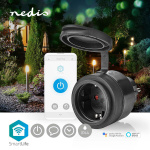 Nedis SmartLife Smart Plug | Wi-Fi | IP44 | 3680 W | Plug with earth contact / Type F (CEE 7/7) | -5 - 40 °C | Android™ / IOS | Black | 1 pcs
