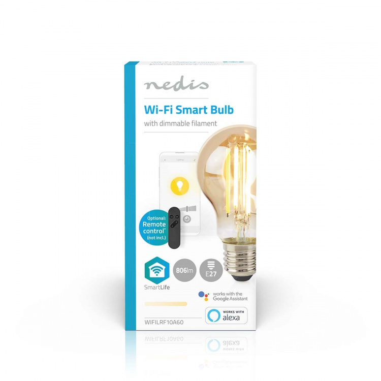 Nedis SmartLife LED Filament Bulb | E27 | 806 lm | 7 W | Warm White | 1800 - 3000 K | Glass | Android™ / IOS | Bulb | 1 pcs