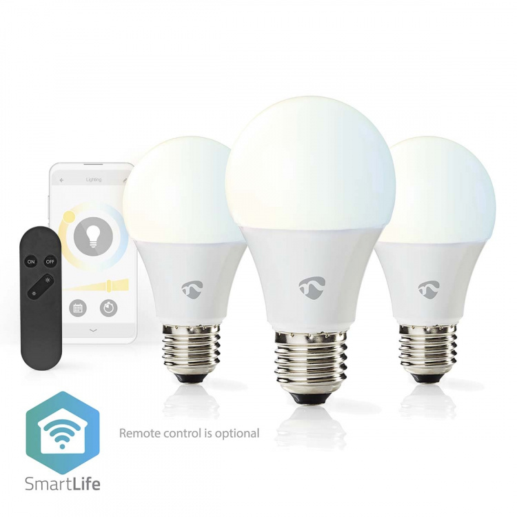 Nedis SmartLife LED Bulb | Wi-Fi | E27 | 806 lm | 9 W | Warm to Cool White | 2700 - 6500 K | Android™ / IOS | Bulb | 3 pcs