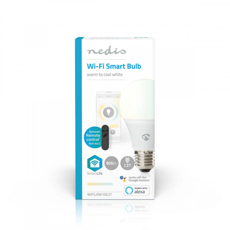 Nedis SmartLife LED Bulb | Wi-Fi | E27 | 806 lm | 9 W | Warm to Cool White | 2700 - 6500 K | Android™ / IOS | Bulb | 1 pcs