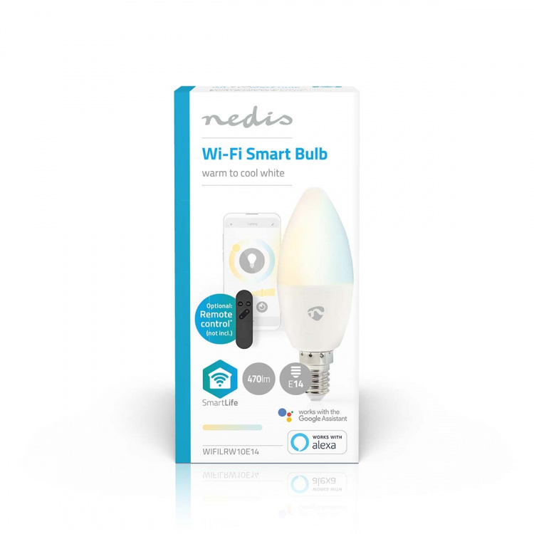 Nedis SmartLife LED Bulb | Wi-Fi | E14 | 470 lm | 4.90 W | Warm to Cool White | 2700 - 6500 K | Android™ / IOS | Candle | 1 pcs