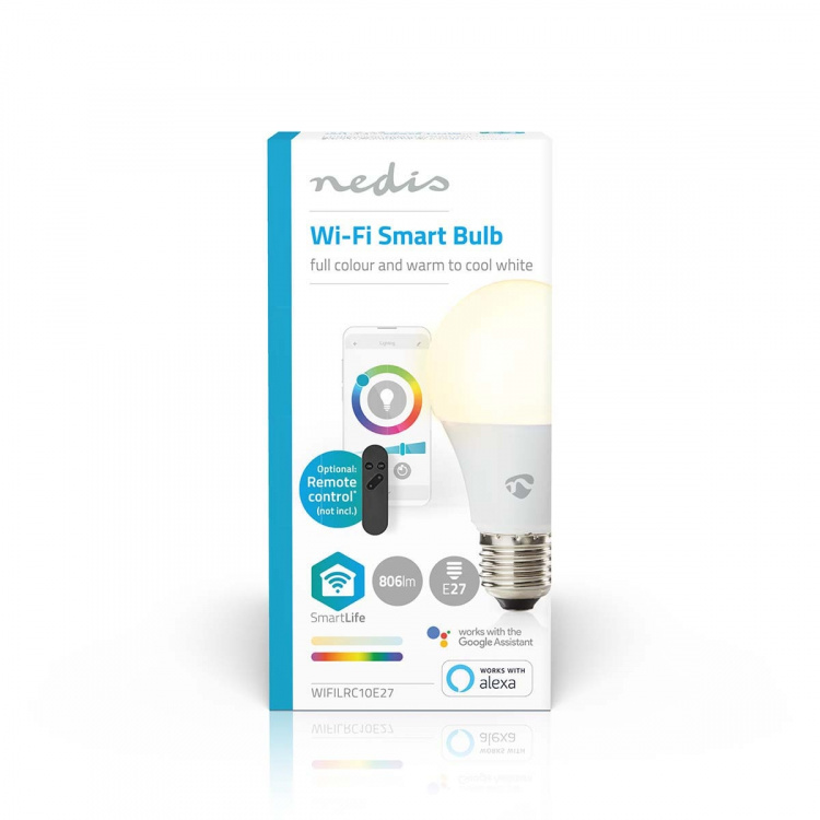 Nedis SmartLife Full Colour LED Bulb | E27 | 806 lm | 9 W | RGB / Warm to Cool White | 2700 - 6500 K | Android™ / IOS | Bulb | 1 pcs