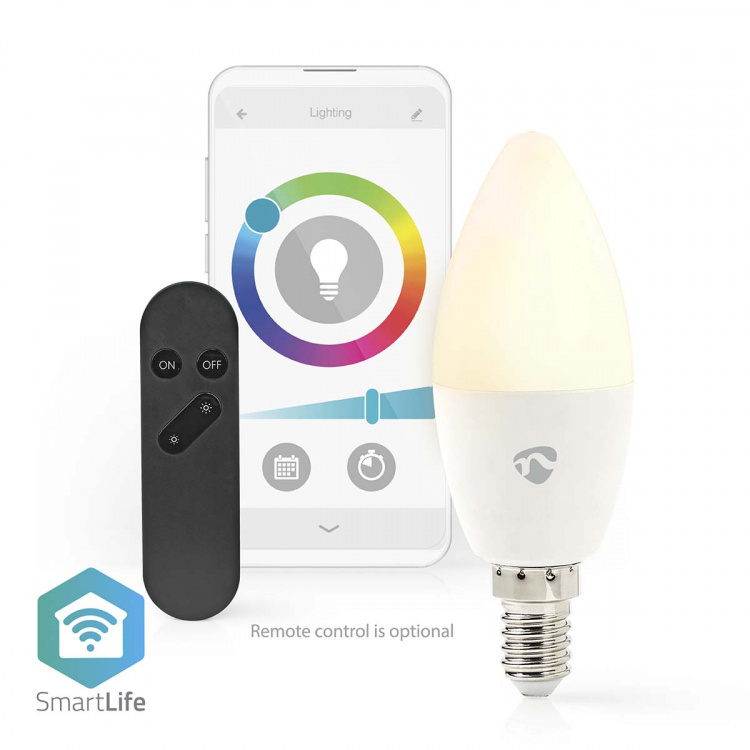 Nedis SmartLife Full Colour LED Bulb | E14 | 470 lm | 4.90 W | RGB / Warm to Cool White | 2700 - 6500 K | Android™ / IOS | Candle | 1 pcs Nedis SmartLife Full Colour LED Bulb | E14 | 470 lm | 4.90 W | RGB / Warm to Cool White | 2700 - 6500 K | Android™ / IOS | Candle | 1 pcs