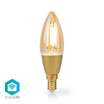 Nedis SmartLife LED Filament Bulb | E14 | 470 lm | 4.90 W | Warm White | 1800 - 3000 K | Glass | Android™ / IOS | Candle | 1 pcs Nedis SmartLife LED Filament Bulb | E14 | 470 lm | 4.90 W | Warm White | 1800 - 3000 K | Glass | Android™ / IOS | Candle | 1 pcs