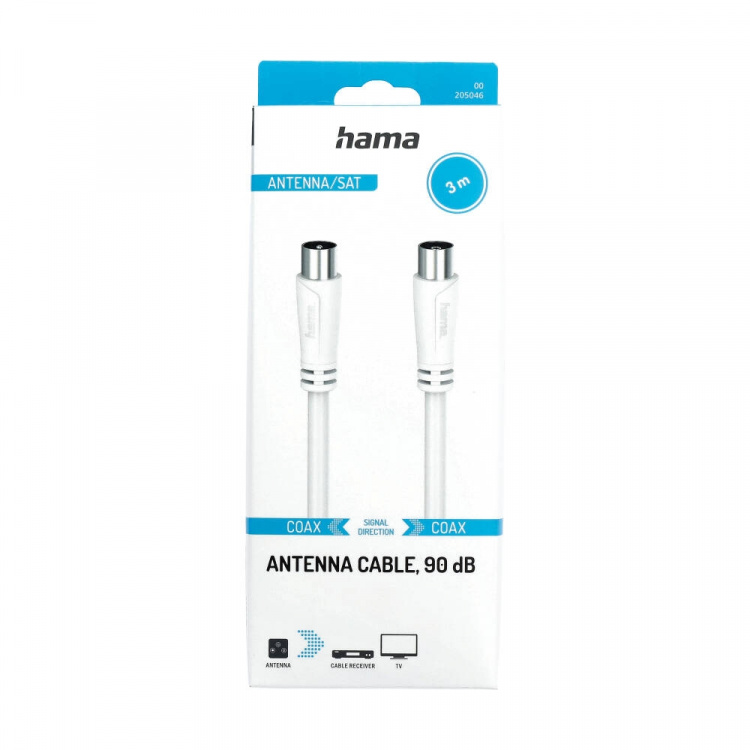 Hama Antenna Cable 90dB 3.0m White