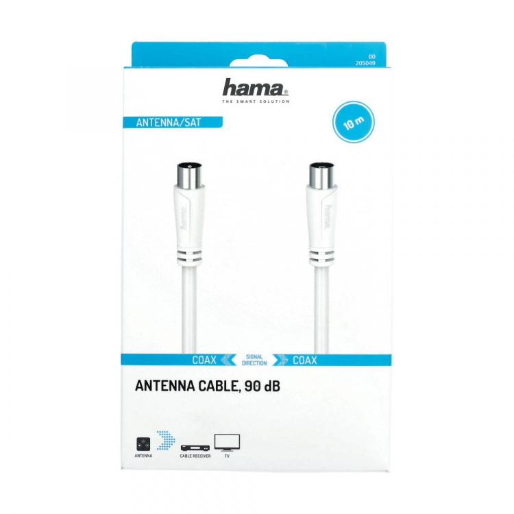 Hama Antenna Cable 90dB 10.0m White