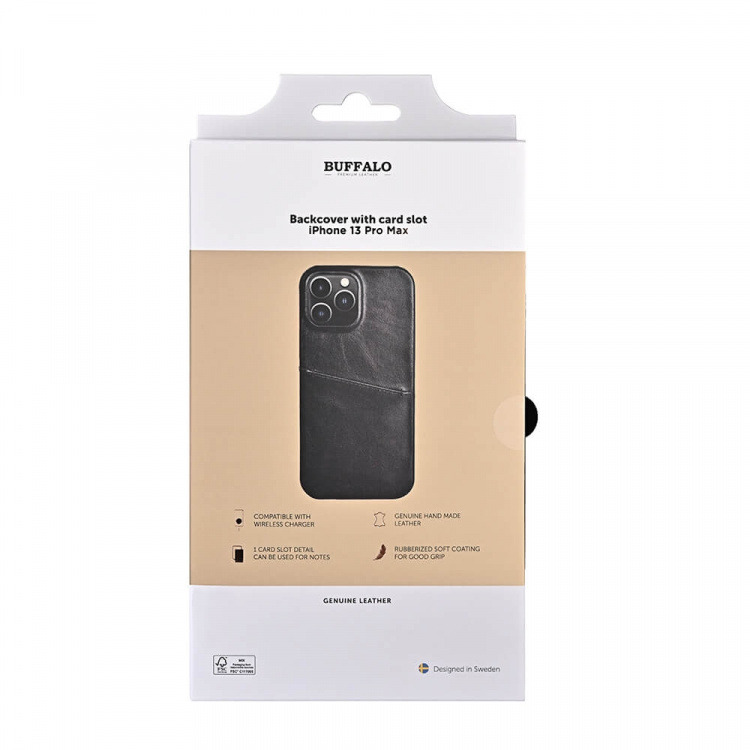 Buffalo Phone Case Leather Black - iPhone 13 Pro Max Buffalo Phone Case Leather Black - iPhone 13 Pro Max