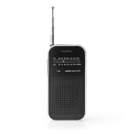 Nedis FM Radio | Portable Design | AM / FM | Battery Powered | Analogue | 1.5 W | Black White Screen | Headphone output | IP20 | Aluminium / Black Nedis FM Radio | Portable Design | AM / FM | Battery Powered | Analogue | 1.5 W | Black White Screen | Headphone output | IP20 | Aluminium / Black