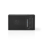 Nedis FM Radio | Portable Design | AM / FM | Battery Powered | Analogue | 1.5 W | Black White Screen | Headphone output | IP20 | Black Nedis FM Radio | Portable Design | AM / FM | Battery Powered | Analogue | 1.5 W | Black White Screen | Headphone output | IP20 | Black