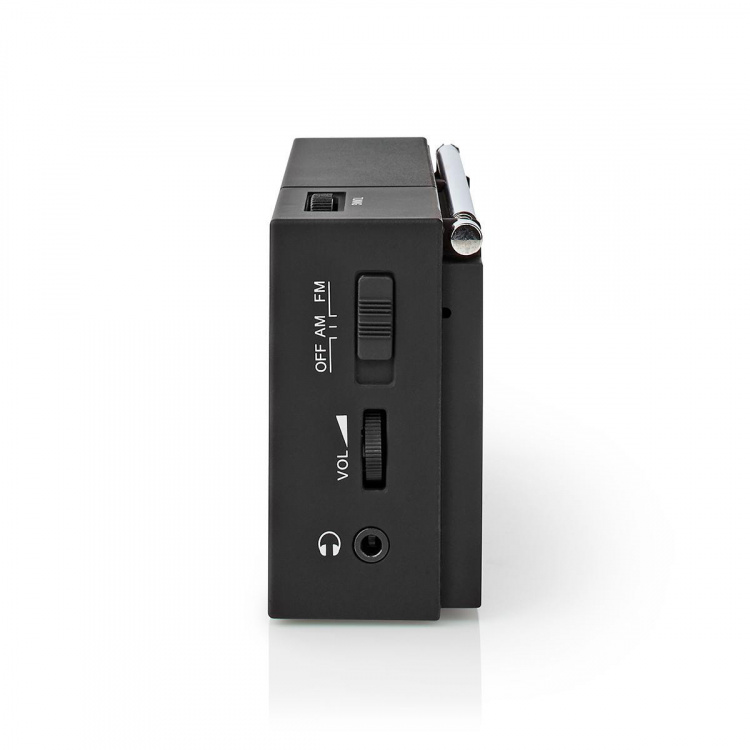 Nedis FM Radio | Portable Design | AM / FM | Battery Powered | Analogue | 1.5 W | Black White Screen | Headphone output | IP20 | Black Nedis FM Radio | Portable Design | AM / FM | Battery Powered | Analogue | 1.5 W | Black White Screen | Headphone output | IP20 | Black