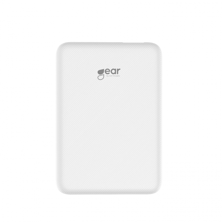 Gear Powerbank 10 000mAh LiPolymer Ultracompact 2.1A 1xUSB-C 2xUSB-A 1xMicroUSB White