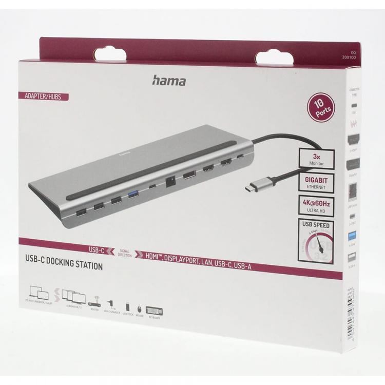 Hama USB-C Docking Station Connect2Office Pro 10 Ports Hama USB-C Docking Station Connect2Office Pro 10 Ports
