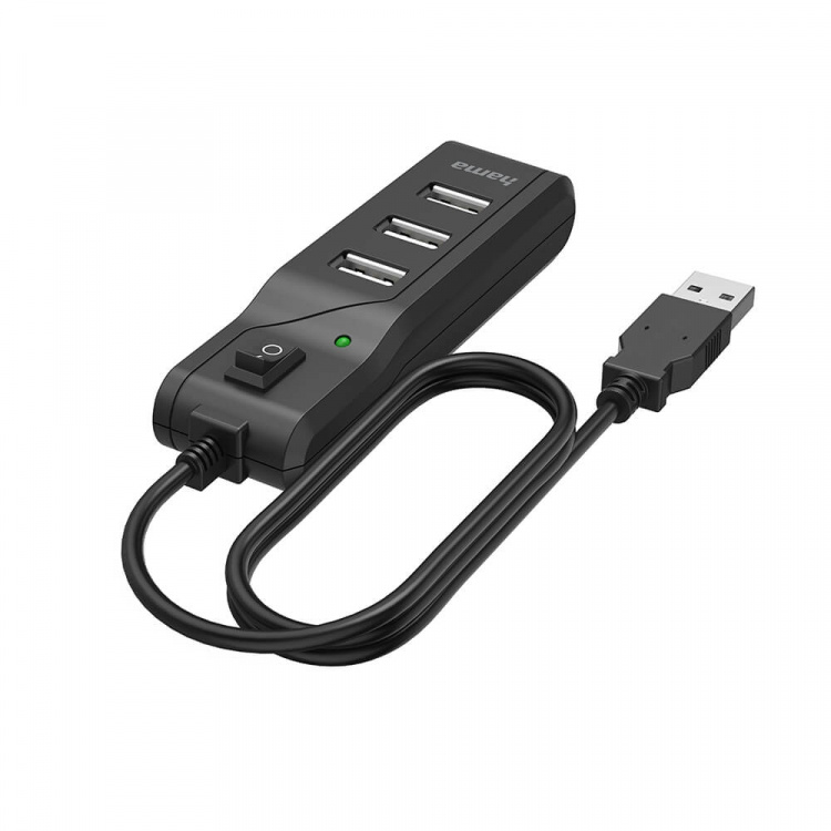 Hama Hub USB-A 2.0 Switch 4x Ports 480 Mbit/s Black Hama Hub USB-A 2.0 Switch 4x Ports 480 Mbit/s Black