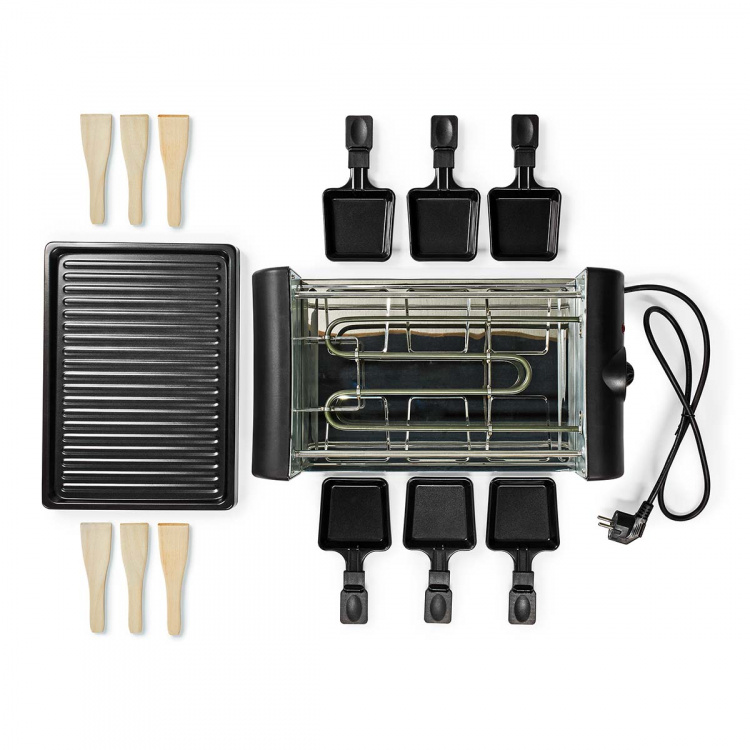 Nedis Gourmet / Raclette | Grill | 6 Persons | Spatula | Temperature setting | Non stick coating | Rectangle Nedis Gourmet / Raclette | Grill | 6 Persons | Spatula | Temperature setting | Non stick coating | Rectangle