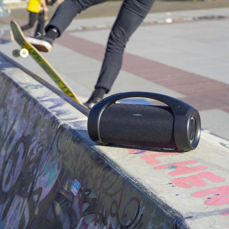 Nedis Bluetooth® Party Boombox | 360 min | 2.0 | 150 W | Media playback: AUX / USB | IPX5 | Linkable | Carrying handle | Party lights | Black