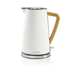 Nedis Electric Kettle | 1.7 l | Soft-Touch | White | Rotatable 360 degrees | Concealed heating element | Strix® controller | Boil-dry protection