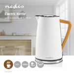 Nedis Electric Kettle | 1.7 l | Soft-Touch | White | Rotatable 360 degrees | Concealed heating element | Strix® controller | Boil-dry protection