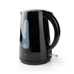 Nedis Electric Kettle | 1.7 l | Plastic | Black | Rotatable 360 degrees | Concealed heating element | Strix® controller | Boil-dry protection