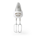 Nedis Hand Mixer | 200 W | 5-Speed Settings | Turbo feature | 2 Beaters / 2 Dough Hooks | Grey / White