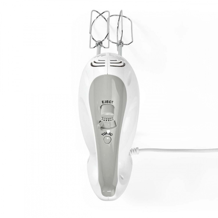 Nedis Hand Mixer | 200 W | 5-Speed Settings | Turbo feature | 2 Beaters / 2 Dough Hooks | Grey / White