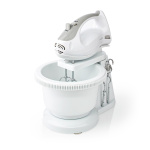 Nedis Hand Mixer | 200 W | 5-Speed Settings | Turbo feature | Turning Bowl / 2 Beaters / 2 Dough Hooks | Grey / White