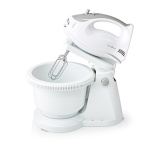 Nedis Hand Mixer | 200 W | 5-Speed Settings | Turbo feature | Turning Bowl / 2 Beaters / 2 Dough Hooks | Grey / White