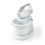 Nedis Hand Mixer | 200 W | 5-Speed Settings | Turbo feature | Turning Bowl / 2 Beaters / 2 Dough Hooks | Grey / White