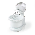 Nedis Hand Mixer | 200 W | 5-Speed Settings | Turbo feature | Turning Bowl / 2 Beaters / 2 Dough Hooks | Grey / White