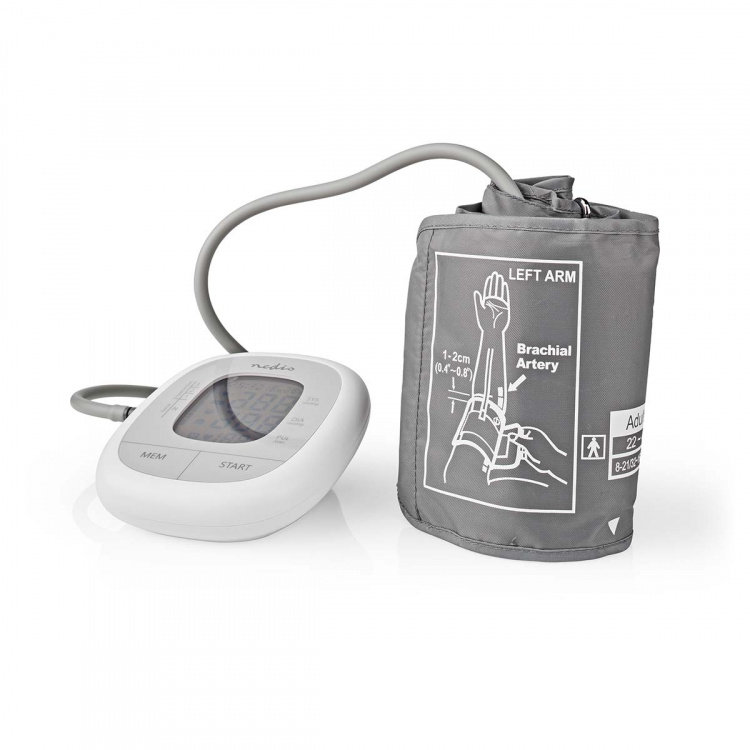 Nedis Blood Pressure Monitor | Arm | LCD | 22 - 42 cm | Memory slots: 60 | White
