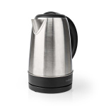 Nedis Electric Kettle | 1.7 l | Stainless Steel | Aluminium / Black | Rotatable 360 degrees | Concealed heating element | Strix® controller | Boil-dry protection