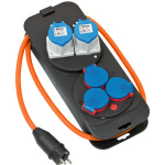 brennenstuhl Camping Distribution box with plug / power distributor 16A for camping and permanent outdoor use IP44 (caravan power distributor 1.50 m cable in orange)