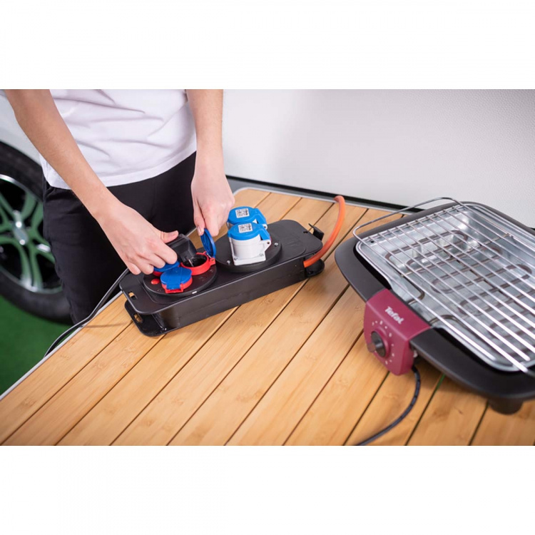 brennenstuhl Camping Distribution box with plug / power distributor 16A for camping and permanent outdoor use IP44 (caravan power distributor 1.50 m cable in orange)