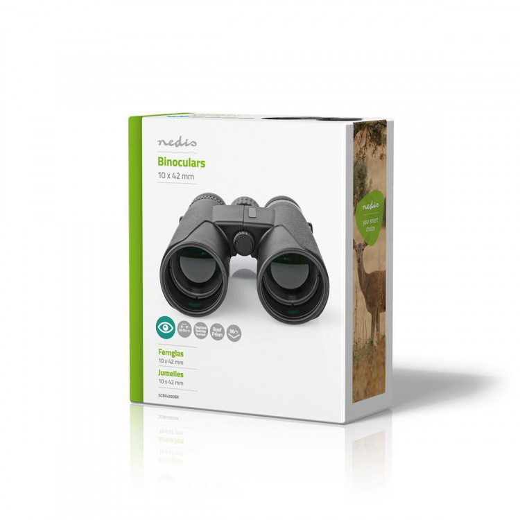 Nedis Binocular | Magnification: 10 x | Objective lens diameter: 42 mm | Field of view: 96 m | Travel bag included | Black