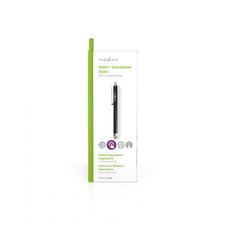 Nedis Stylus | Used for: Smartphone / Tablet | Copper-Cloth Tip | 1 pcs | With clip | Black Nedis Stylus | Used for: Smartphone / Tablet | Copper-Cloth Tip | 1 pcs | With clip | Black