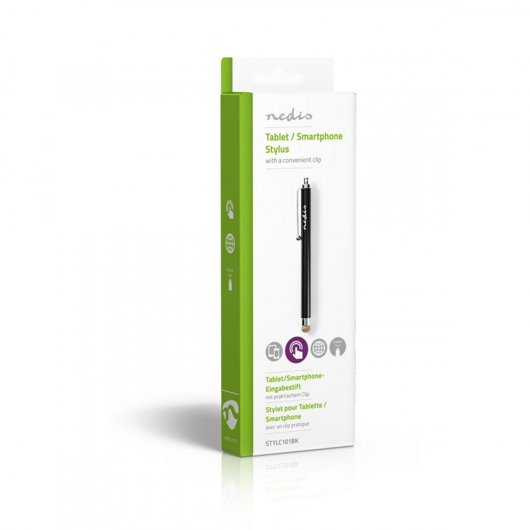 Nedis Stylus | Used for: Smartphone / Tablet | Copper-Cloth Tip | 1 pcs | With clip | Black Nedis Stylus | Used for: Smartphone / Tablet | Copper-Cloth Tip | 1 pcs | With clip | Black