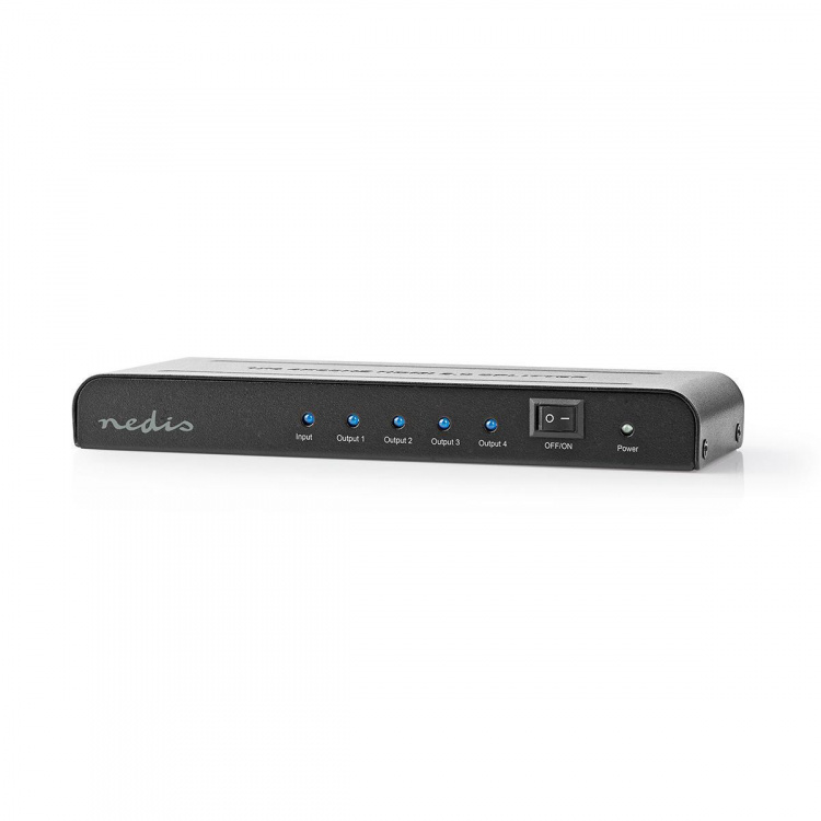 Nedis HDMI™ Splitter | 4 port(s) | 4x HDMI™ Output | 4K@60Hz | 18 Gbps | Metal | Anthracite