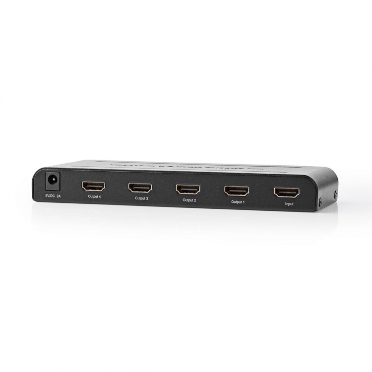 Nedis HDMI™ Splitter | 4 port(s) | 4x HDMI™ Output | 4K@60Hz | 18 Gbps | Metal | Anthracite