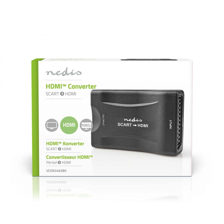 Nedis HDMI™ Converter | SCART Female | 1x HDMI™ Output | 1-way | 1080p | 1.2 Gbps | ABS | Black Nedis HDMI™ Converter | SCART Female | 1x HDMI™ Output | 1-way | 1080p | 1.2 Gbps | ABS | Black