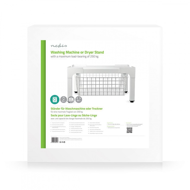 Nedis Stand for Washing Machine & Dryer | Wire basket | 200 kg | White